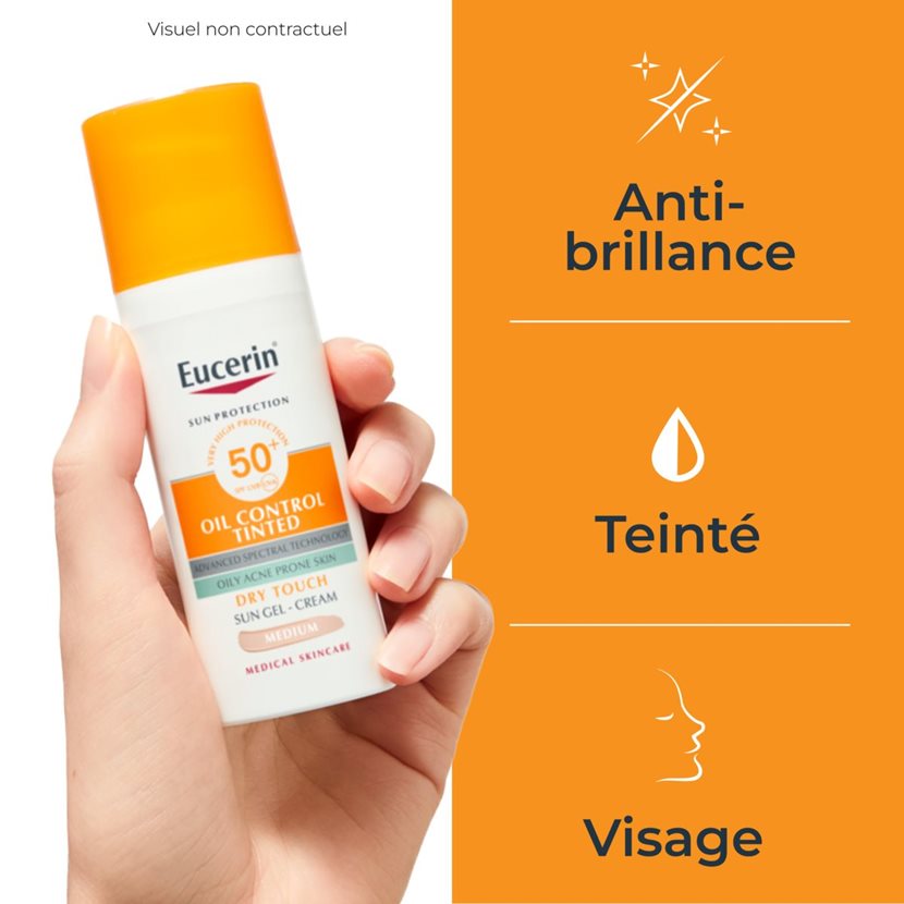 Eucerin Sun Oil Control Gel-Crème Toucher Sec Teinté SPF 50+ - 50 mL