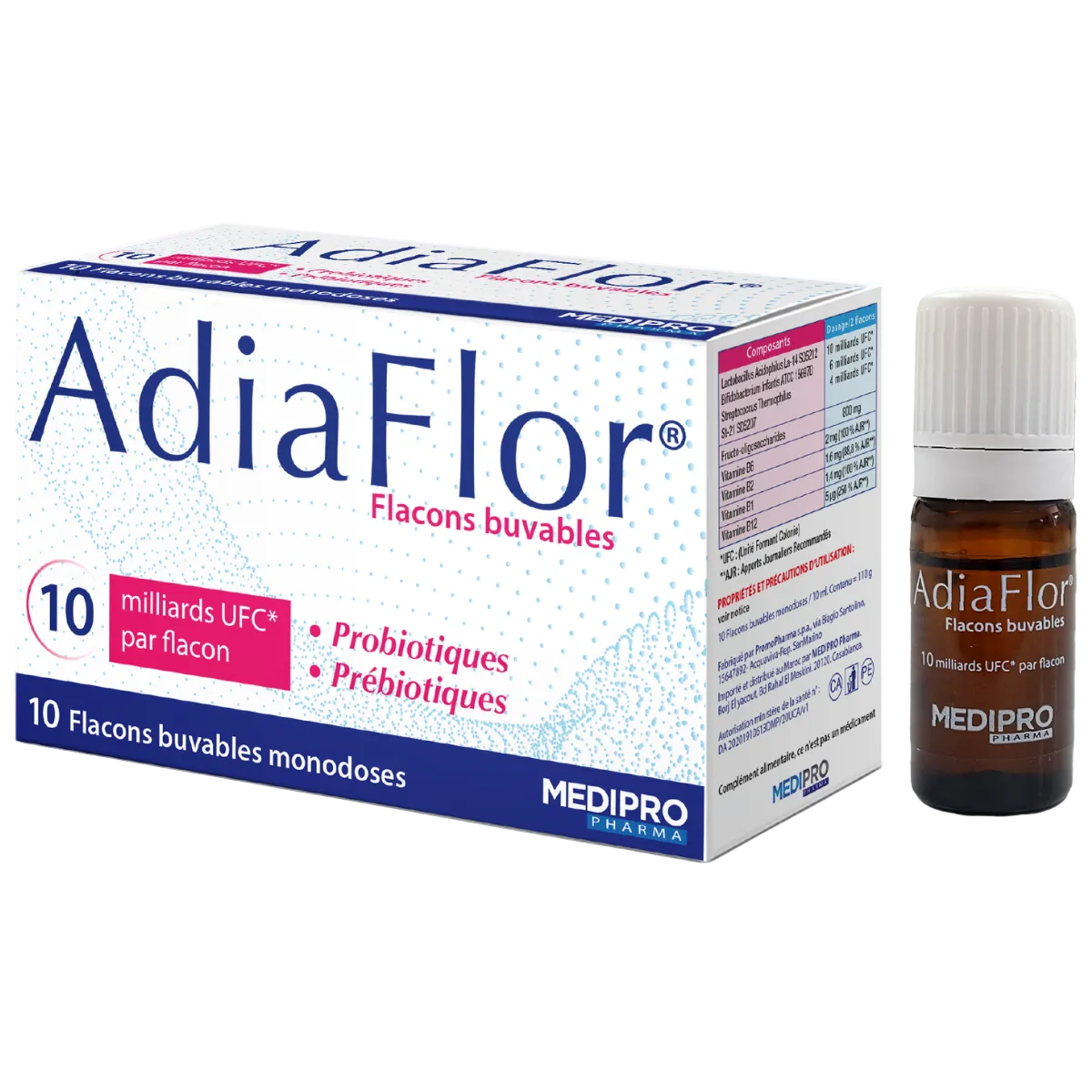 AdiaFlor - 10 Flacons Buvables