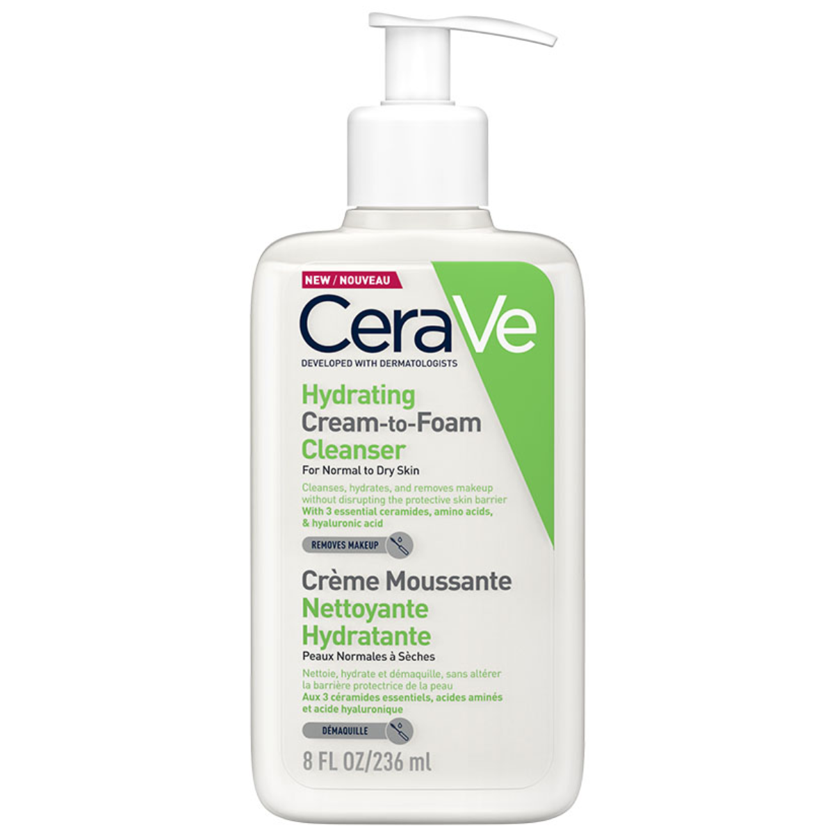 CeraVe Crème Moussante Nettoyante Hydratante - 236 mL