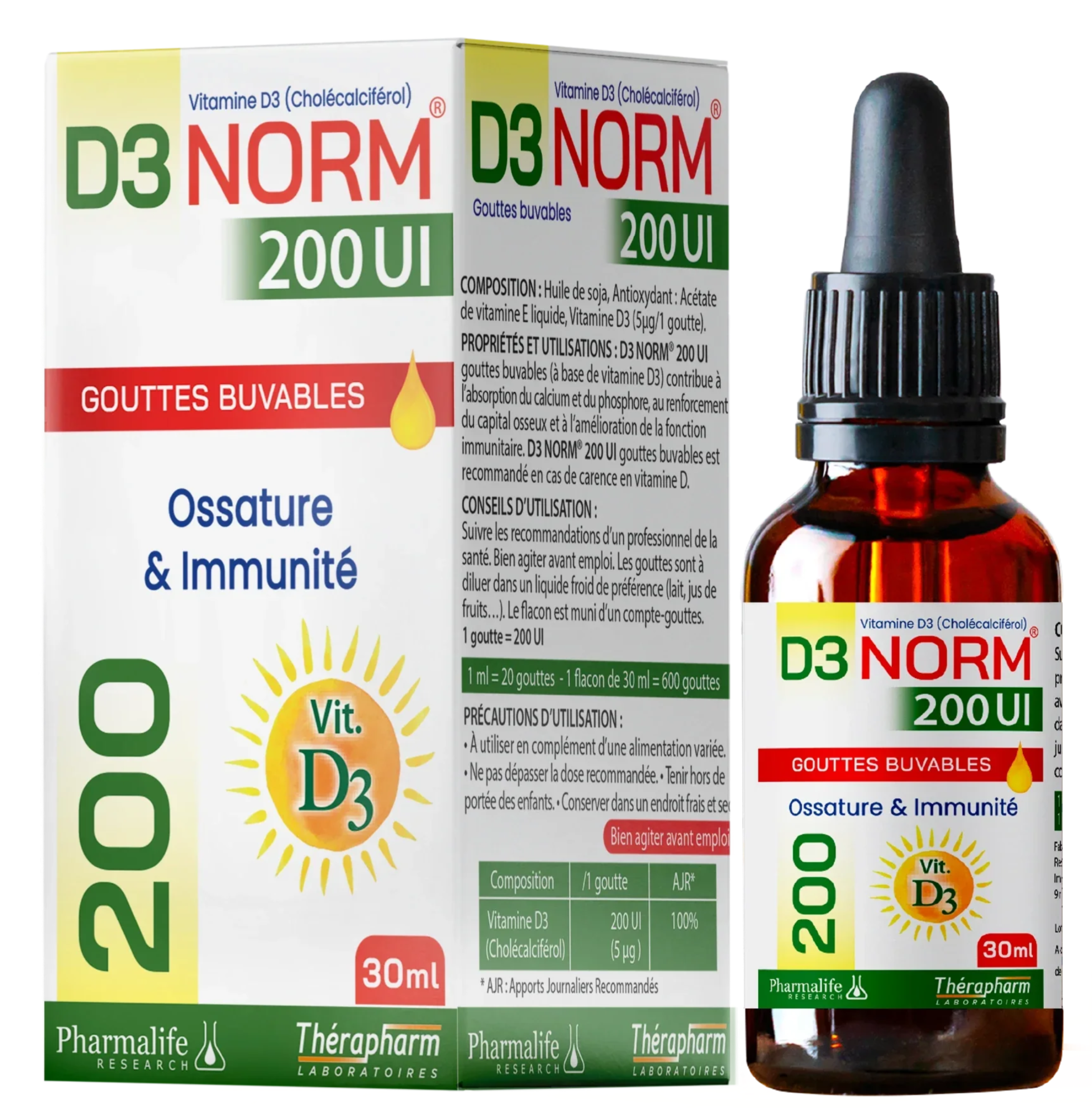 Boite et flacon de D3NORM