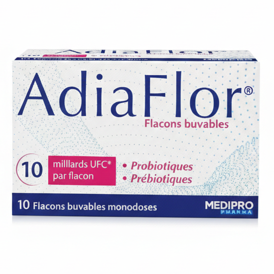 Adiaflor Probiotiques & Prébiotiques - 10 Flacons buvables
