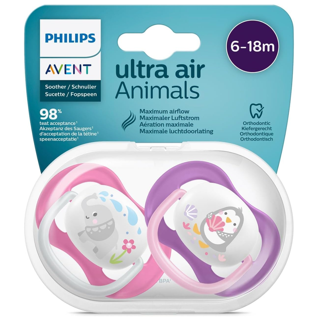 Philips Avent Sucette Ultra Air (6 - 18 mois) - 2 Sucettes