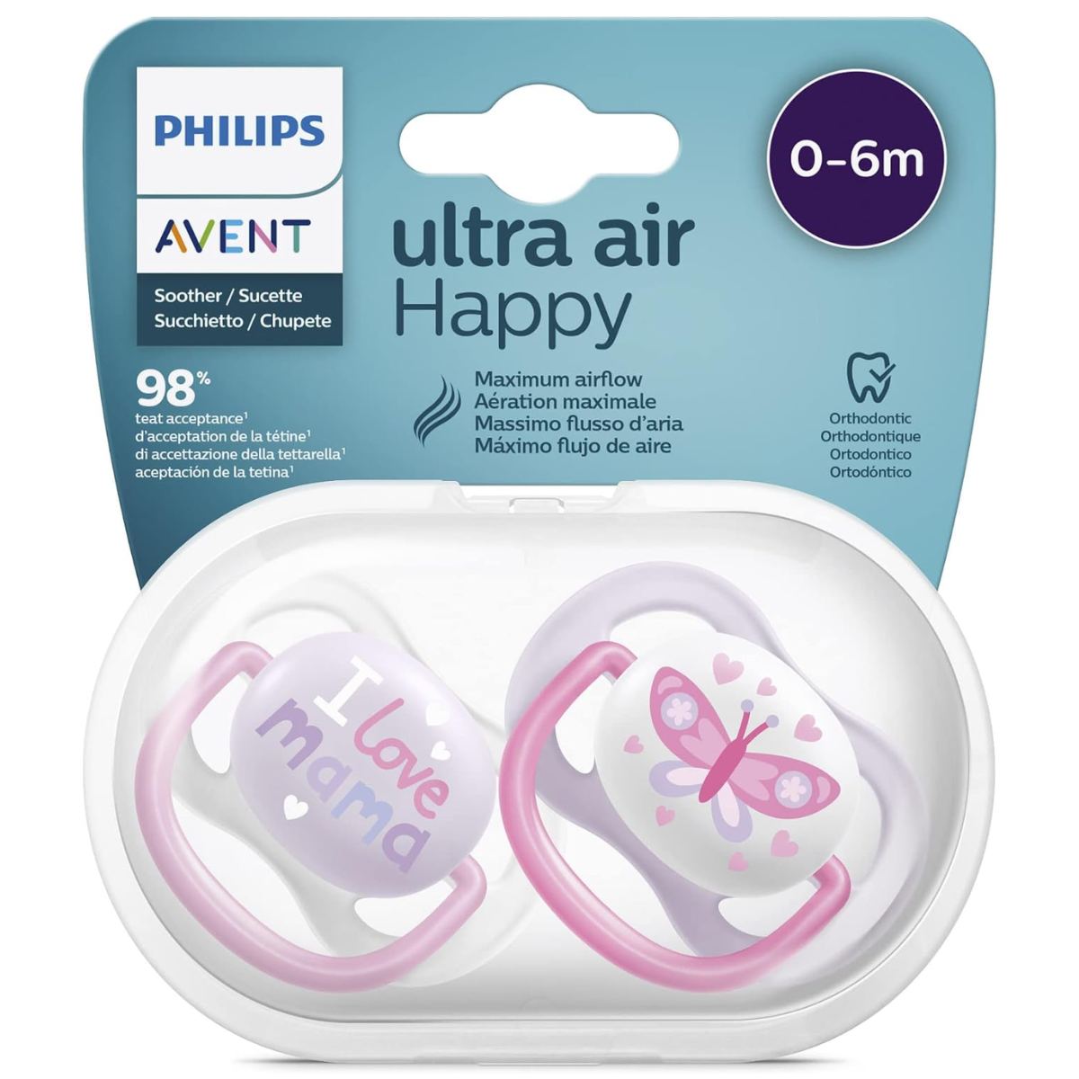 Philips Avent Ultra Air Sucette (0 - 6 mois) - 2 Sucettes