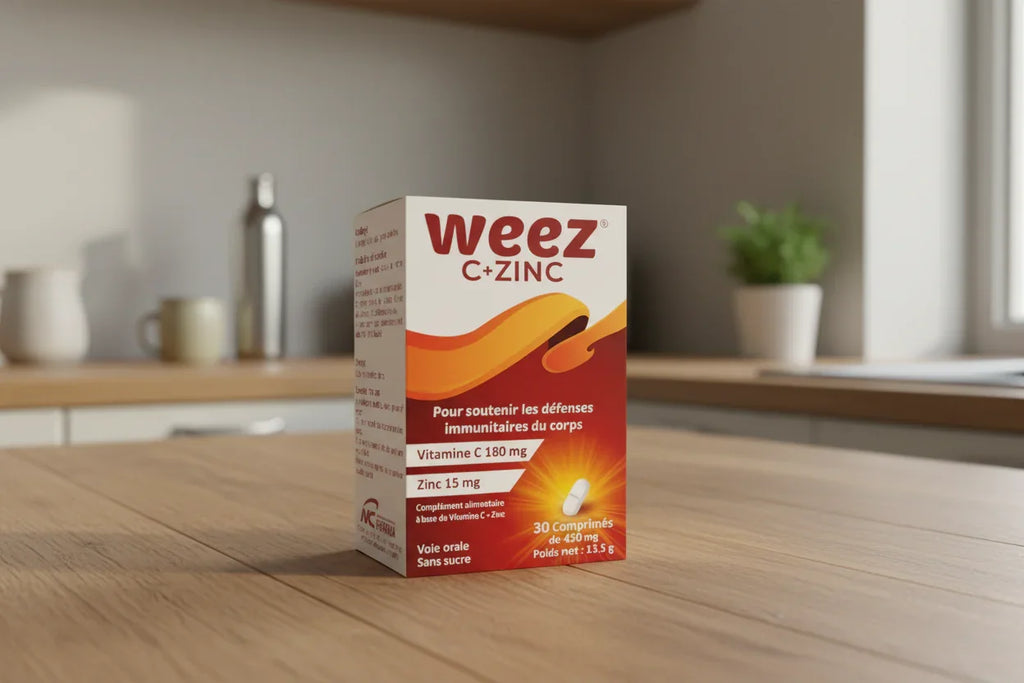 Boite de Weez C + Zinc sur fond blanc