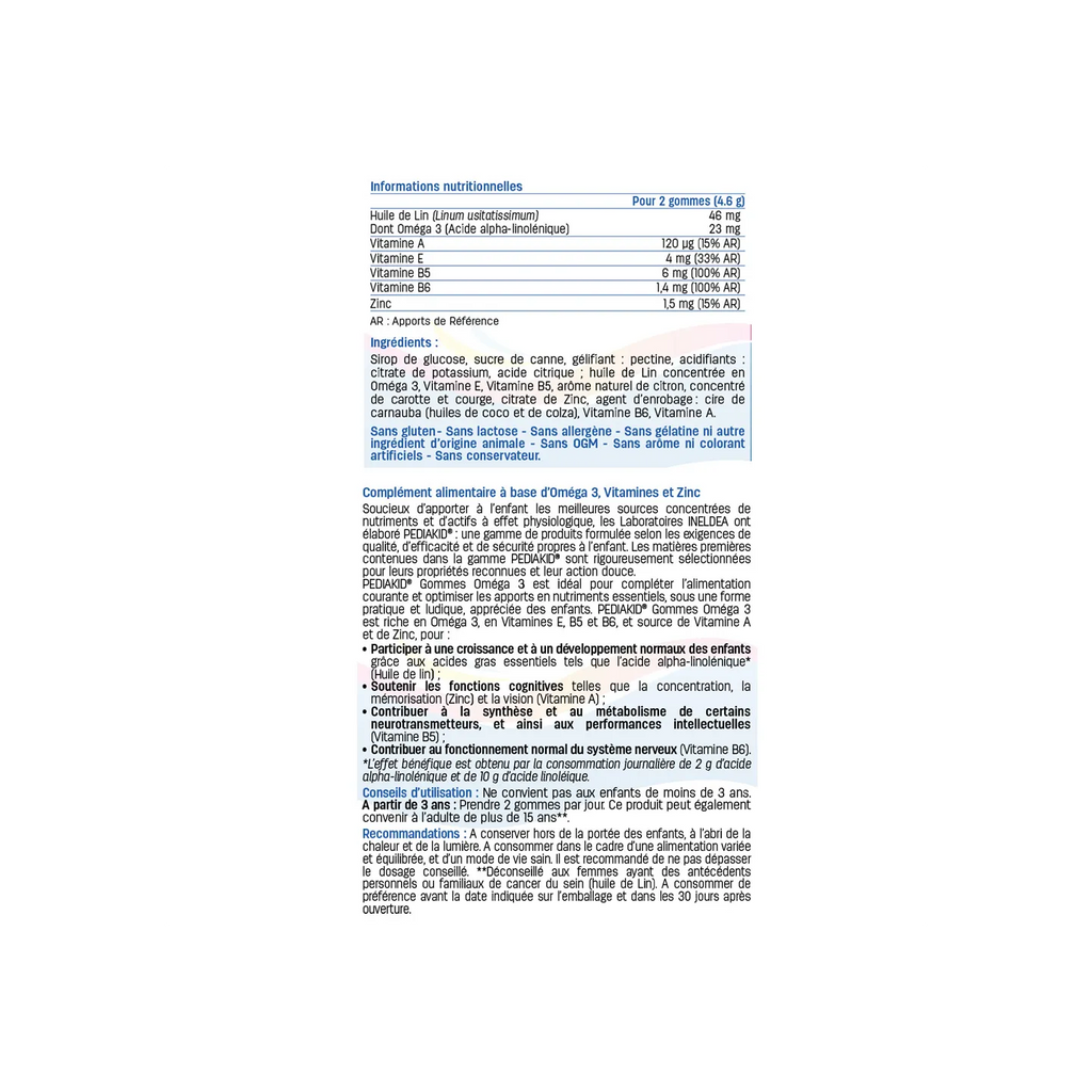 Pediakid Gommes Oméga 3 (60 oursons)