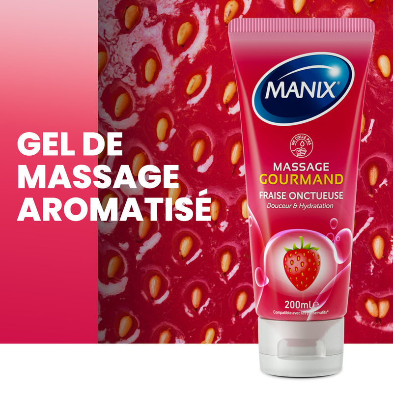 Manix Massage Gourmand Fraise - 200 mL