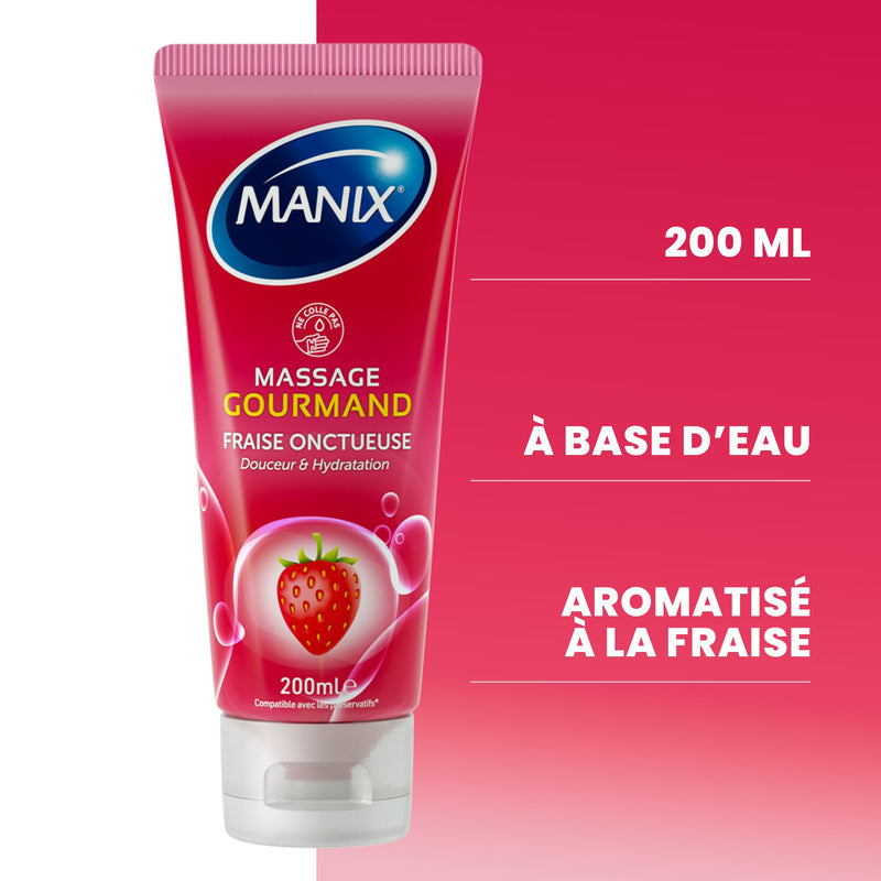 Manix Massage Gourmand Fraise - 200 mL
